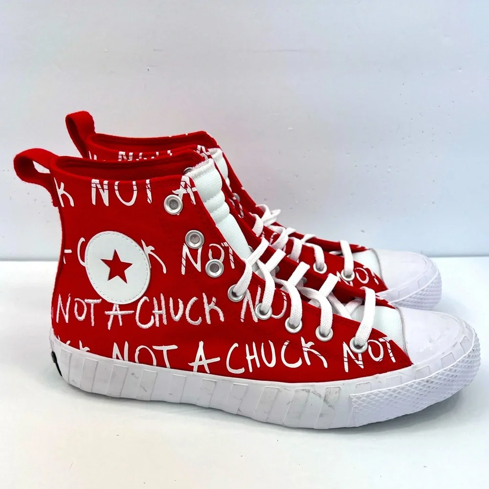 ⭐️CONVERSE 💯 “NOT A CHUCK”, RED, UNISEX MEN’S 9, WOMEN’S 11, HIGH TOP SNEAKERS - Picture 5 of 14